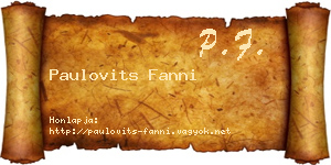 Paulovits Fanni névjegykártya